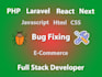 fix bugs in next js, react or laravel web applications