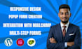 design wordpress popup forms or contact form with elementor