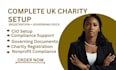 prepare UK charity registration and governing documents professionally