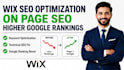 do wix SEO optimization and on page for higher google ranking