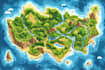 create a fantasy atlas map, vector world map