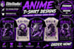 create best anime streetwear t shirt graphics for your brand