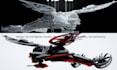 design 3d starfighter model, 3d combat sci fi spaceship, 3d drone model