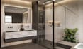 do bathroom interior design in realistic 3d rendering