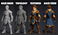 model and rig stylized low poly 3d character for video game assets or animations