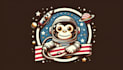 do unique space monkey vintage mascot logo for your brand