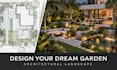 design architectural landscape, background, pool, patio deck and 3d rendering