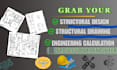do structural drawing, structural design and engineering calculation
