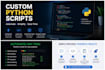 develop python automation scripts and tools