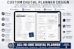 design custom etsy digital planner, hyperlinked planner, etsy digital products