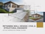 retaining wall design, site plan, structural design drainage plan, slab, deck au
