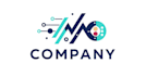 design futuristic tech and IT company logo