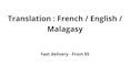 fast translate french english malagasy with fair price
