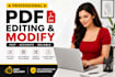 create edit convert modify pdf files