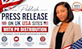 publish press release on UK USA sites with PR distribution