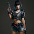 illustrate you as a cyberpunk style character