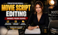 edit, proofread, revise and format your screenplay, movie script, script doctor