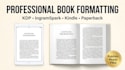 do book formatting for amazon KDP, paperback and kindle ebook formatting