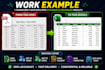 data entry, PDF conversion, and excel cleanup