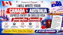 write your canada express entry or australia skilled visa  immigration documents