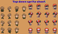 create pixel art sprite sheet animation, top down character sprites