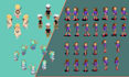 create high quality 2d pixel art nsfw pixel art sprite sheet pixel 2d animation