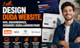 design duda website, wix, squarespace, godaddy, duda landing page