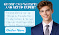 build ghost cms website customize ghost theme ghost newsletter clone wix website
