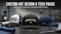 design custom trucker hat, snapback, cap with tech pack and mockups