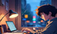 create lofi loop animation illustration video like study and relaxing