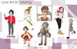 character concept design and pixel art