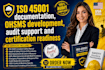 iso 45001 documentation, ohsms development, audit support