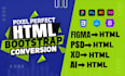convert figma design to responsive react website, figma to react, html