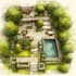 design backyard, frontyard, pool, patio as a landscape