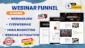 setup webinar funnel on webinarjam, webinarkit, everwebinar, automation