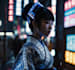 create futuristic geisha art