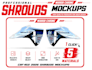 create premium motocross shroud mockups in 5 materials
