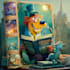 design a cartoon book cover art