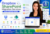 migrate dropbox to sharepoint online securely with cloud data transfer and zero