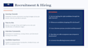 audit the current HR processes, create hiring strategy plans