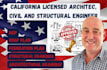 do california stamp, licensed architect, civil and structural engineer pe stamp