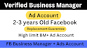 create fresh old facebook, business manager, ad account