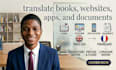 translate books, websites, apps, and documents