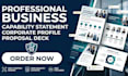 design professiona business capability statement corporate profile proposal deck