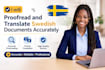 proofread and translate swedish documents accurately