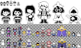 draw undertale deltarune style character design, sprite animation, battle sprite
