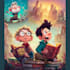 draw a cartoon book cover art