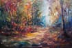 do impressionist landscape, house, building in digital