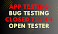 provide 12 testers closed testing 20 testers mobile app testing 12 testers ios