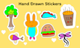 create cute hand drawn custom sticker designs